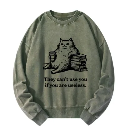 Tokyo-Tiger Cat Proving Uselessness Is A Superpower Washed Sweatshirt