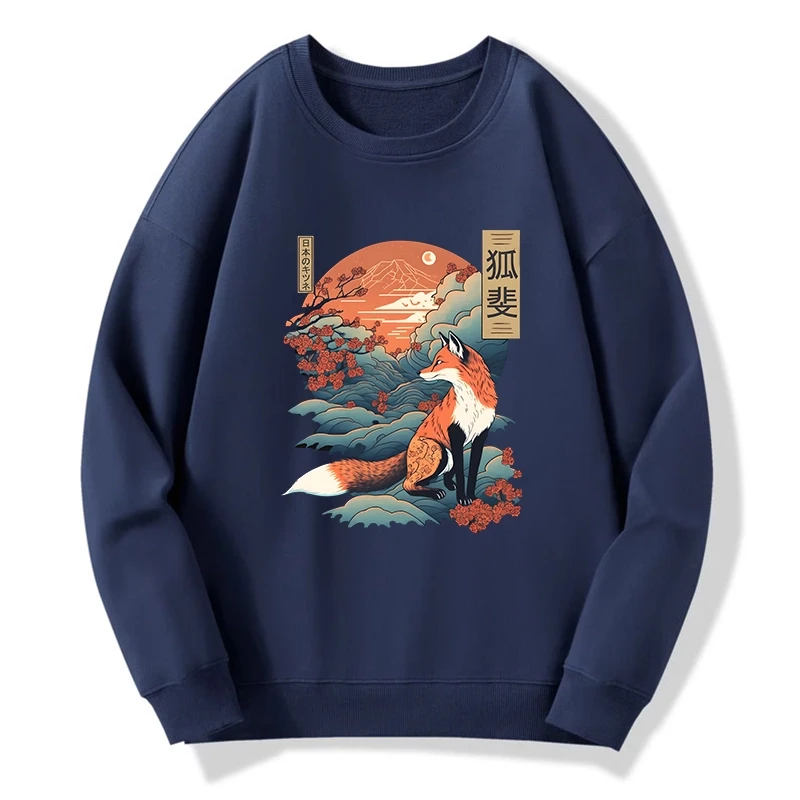 Tokyo-Tiger Japanese Kitsune Fox Sakura Sweatshirt Sale
