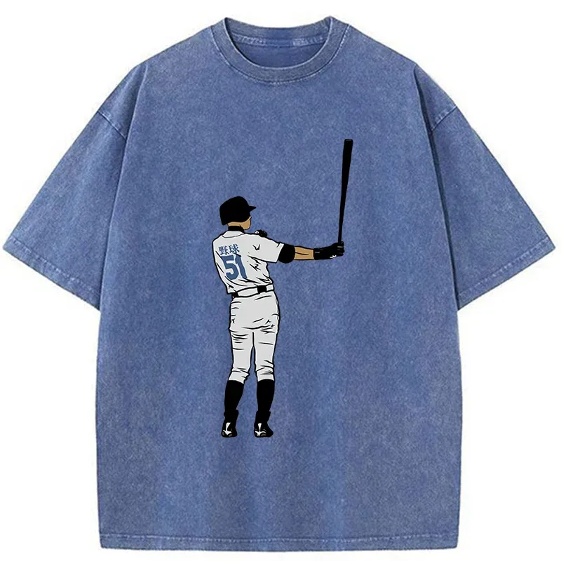 Tokyo-Tiger Baseball Handsome Pose Washed T-Shirt