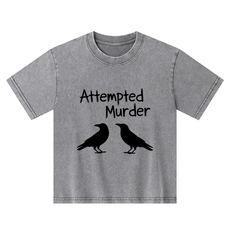 Tokyo-Tiger Two Crows Attempted Murder Joke Kids Washed T-Shirt