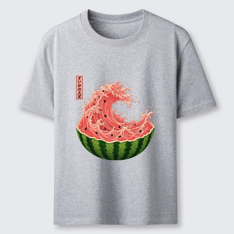 Tokyo-Tiger Watermelon Wave Summer Ukiyo Art Classic T-Shirt