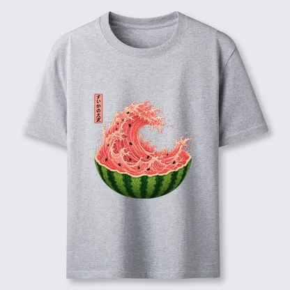 Tokyo-Tiger Watermelon Wave Summer Ukiyo Art Classic T-Shirt
