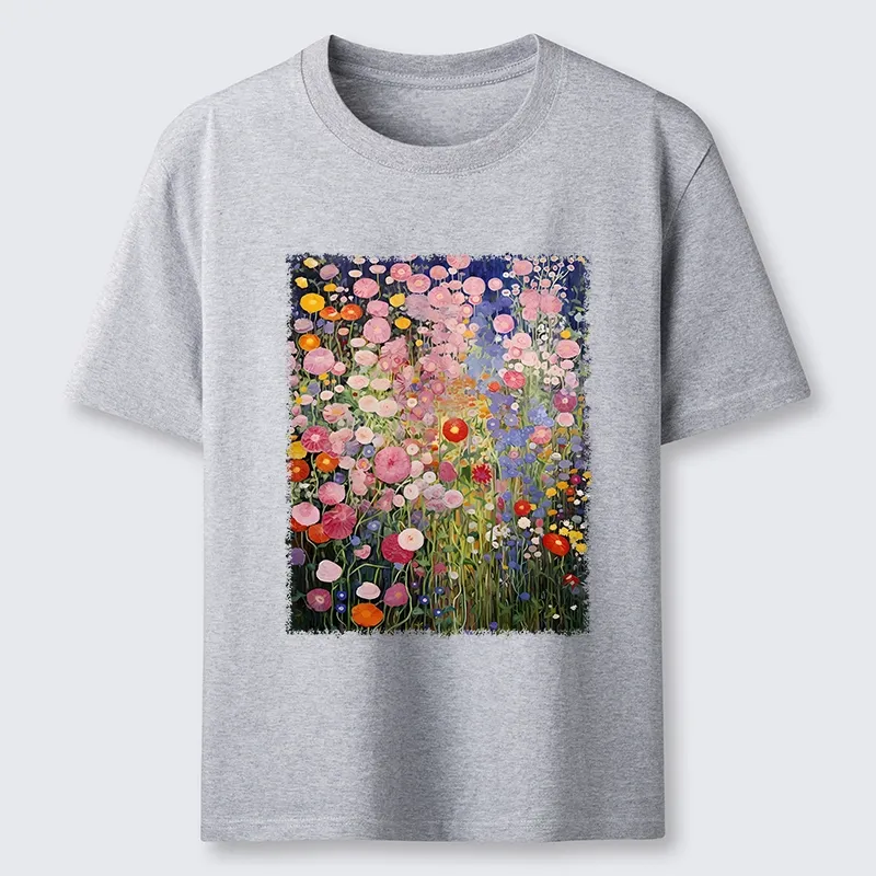 Tokyo-Tiger Vibrant Meadow Flower Vintage Art Classic T-Shirt