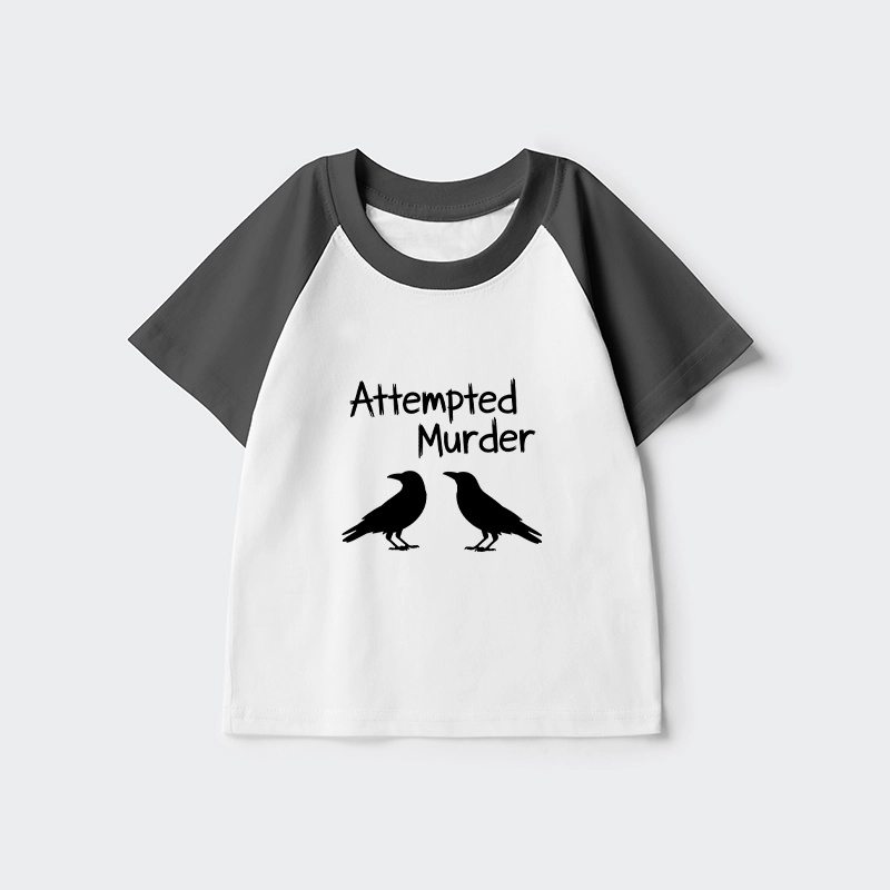 Tokyo-Tiger Two Crows Attempted Murder Joke Kids Raglan T-shirt