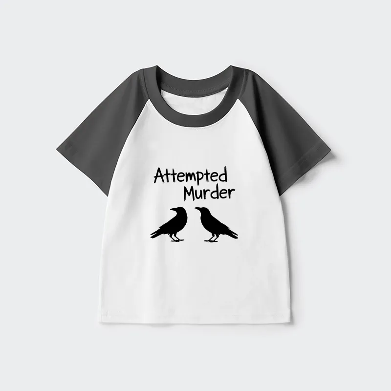 Tokyo-Tiger Two Crows Attempted Murder Joke Kids Raglan T-shirt