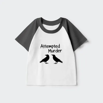 Tokyo-Tiger Two Crows Attempted Murder Joke Kids Raglan T-shirt