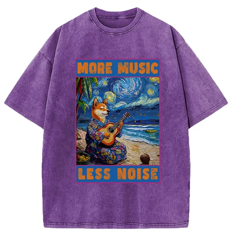 Tokyo-Tiger More Music Less Noise Washed T-Shirt