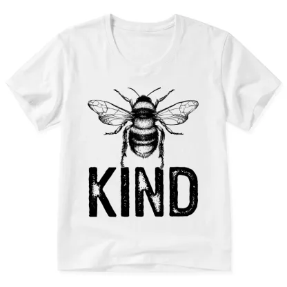 Tokyo-Tiger Minimalist Bee Kind Illustration V-Neck Classic T-Shirt