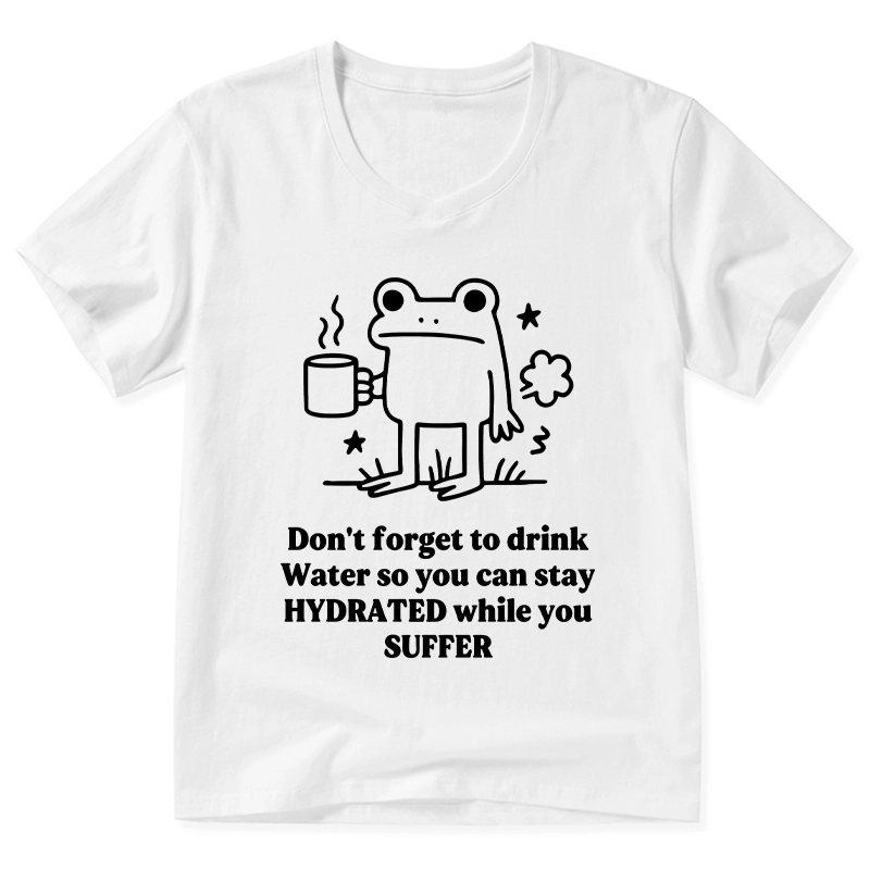 Tokyo-Tiger Frog Says Drink Water V-Neck Classic T-Shirt