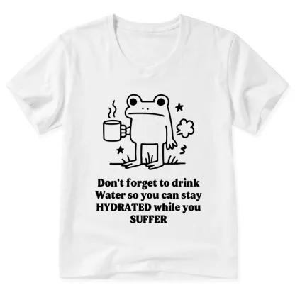 Tokyo-Tiger Frog Says Drink Water V-Neck Classic T-Shirt