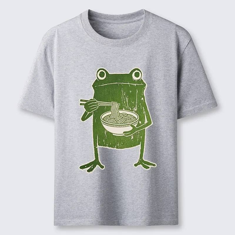 Tokyo-Tiger Woodcut Style Chopstick Frog Graphic Classic T-Shirt