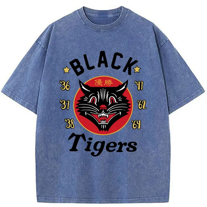 Tokyo-Tiger Japanese Black Tigers Washed T-Shirt