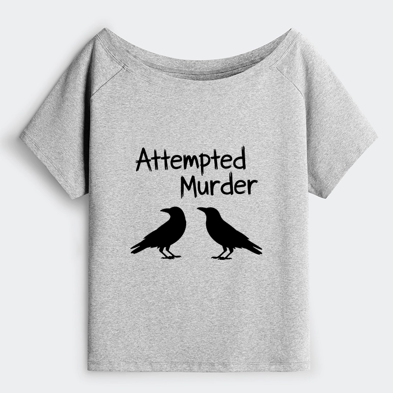 Tokyo-Tiger Two Crows Attempted Murder Joke Off Shoulder T-Shirt