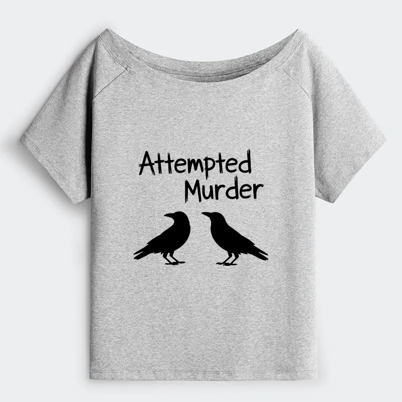 Tokyo-Tiger Two Crows Attempted Murder Joke Off Shoulder T-Shirt