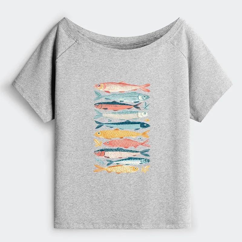 Tokyo-Tiger Beautiful Colorful Fish In The Sea Off Shoulder T-Shirt Sale