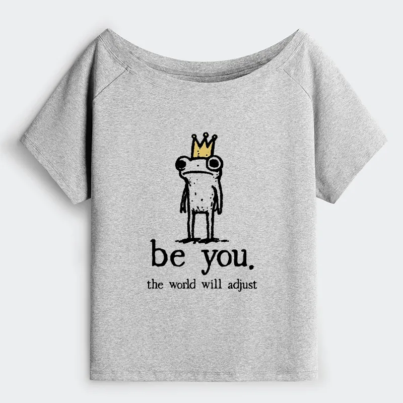 Tokyo-Tiger Crown Frog Stays True To Self Off Shoulder T-Shirt