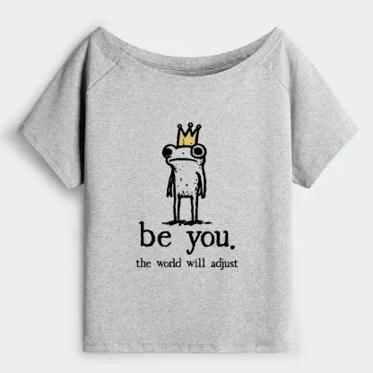 Tokyo-Tiger Crown Frog Stays True To Self Off Shoulder T-Shirt