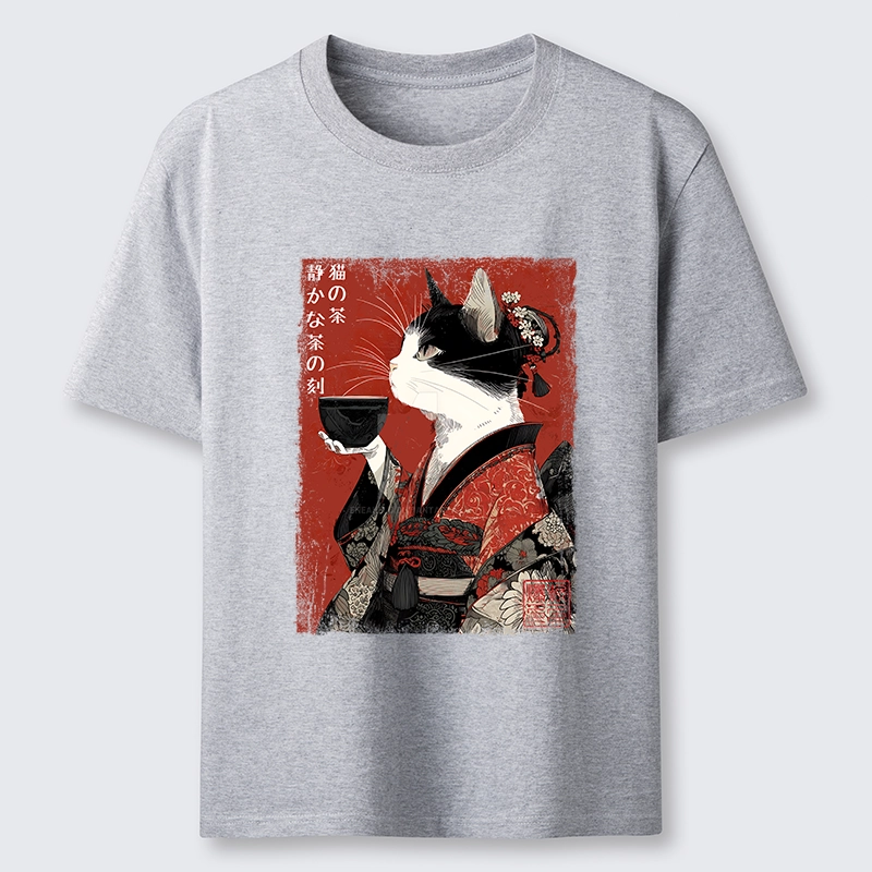 Tokyo-Tiger Kimono Tea Cat Red Vintage Ink Art Classic T-Shirt