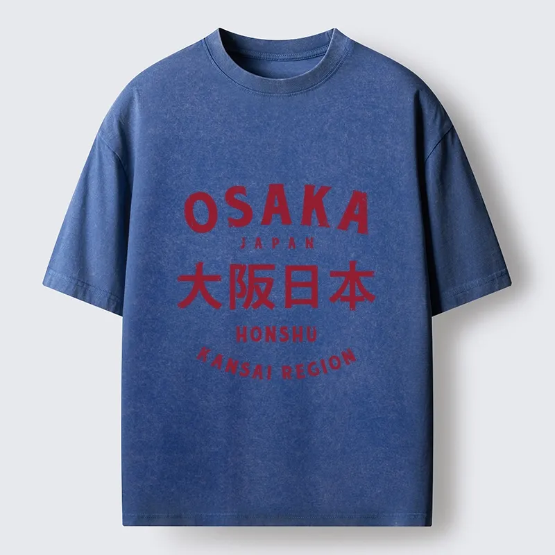 Tokyo-Tiger Vintage Osaka Japan City Graphic Washed T-Shirt