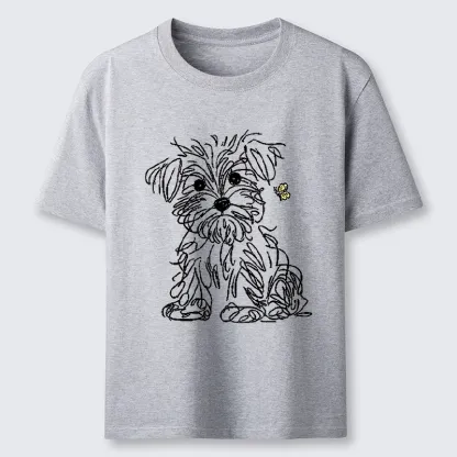 Tokyo-Tiger Simple Line Dog Tiny Butterfly Classic T-Shirt
