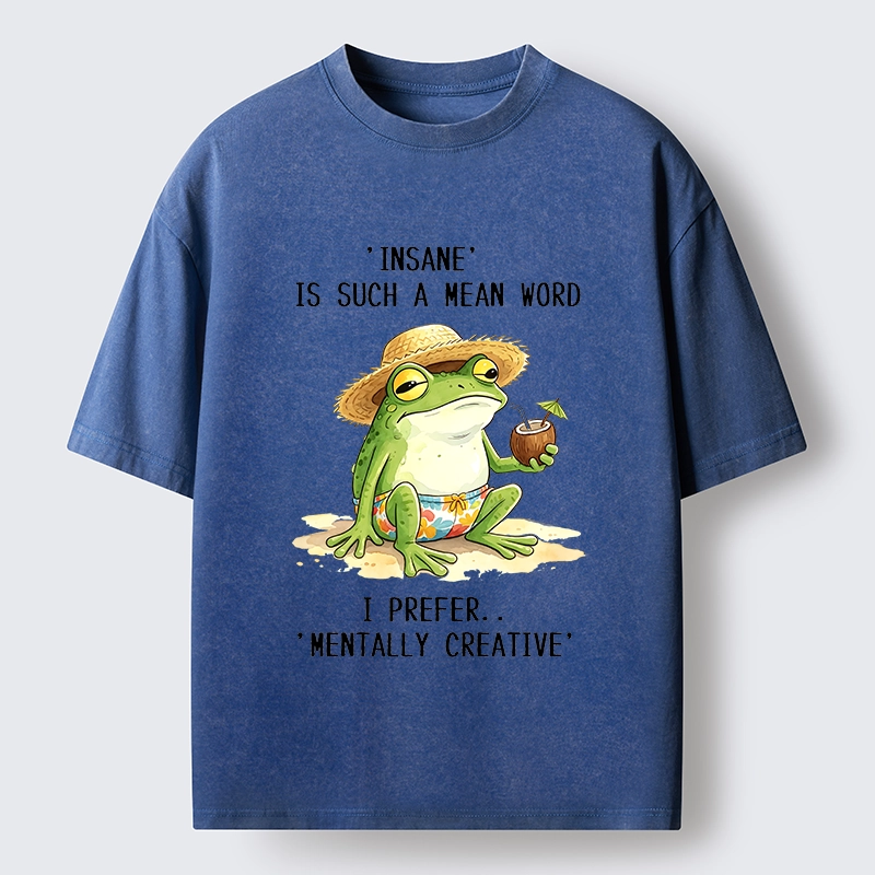 Tokyo-Tiger Mentally Creative Beach Frog Washed T-Shirt