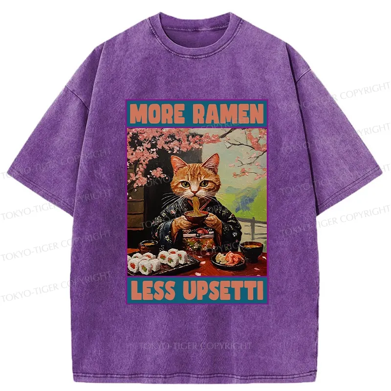 Tokyo-Tiger More Ramen Less Upsetti Washed T-Shirt