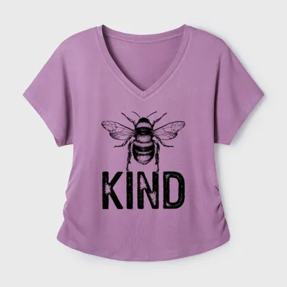 Tokyo-Tiger Minimalist Bee Kind Illustration Modal Dolman Sleeve T-Shirt