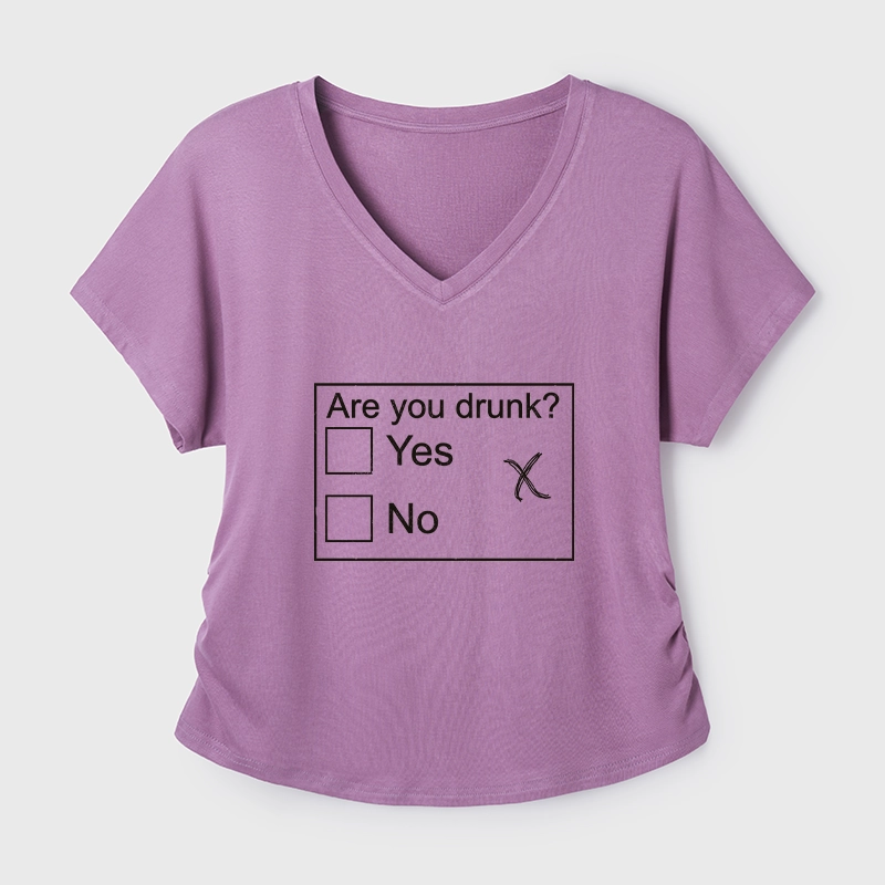 Tokyo-Tiger Confused Drunk Checkbox Graphic Modal Dolman Sleeve T-Shirt