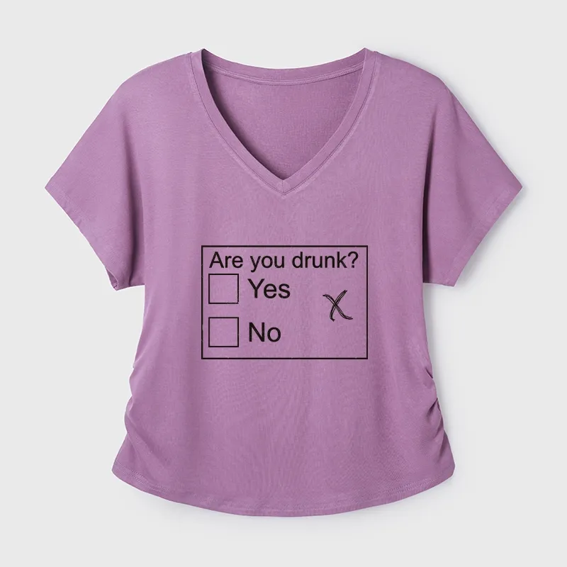 Tokyo-Tiger Confused Drunk Checkbox Graphic Modal Dolman Sleeve T-Shirt