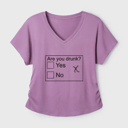 Tokyo-Tiger Confused Drunk Checkbox Graphic Modal Dolman Sleeve T-Shirt