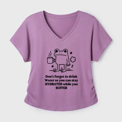Tokyo-Tiger Frog Says Drink Water Modal Dolman Sleeve T-Shirt