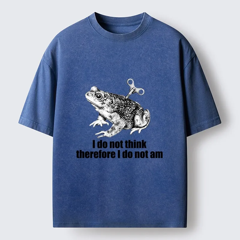 Tokyo-Tiger Funny Meme Wind Up Toad No Think No Exist Washed T-Shirt Sale