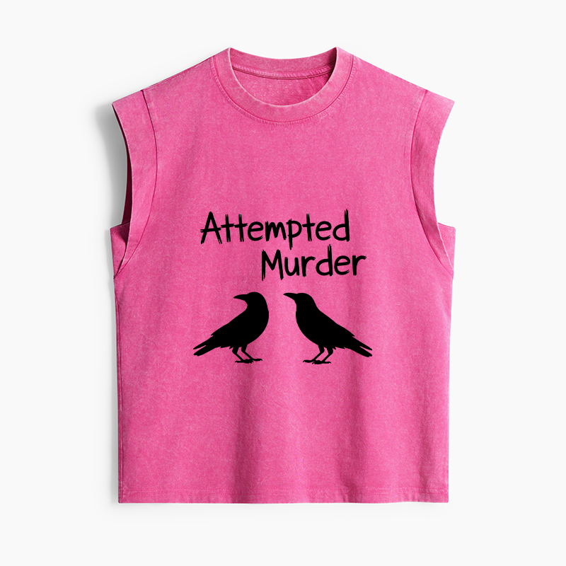 Tokyo-Tiger Two Crows Attempted Murder Joke Women's Washed Tank Tops