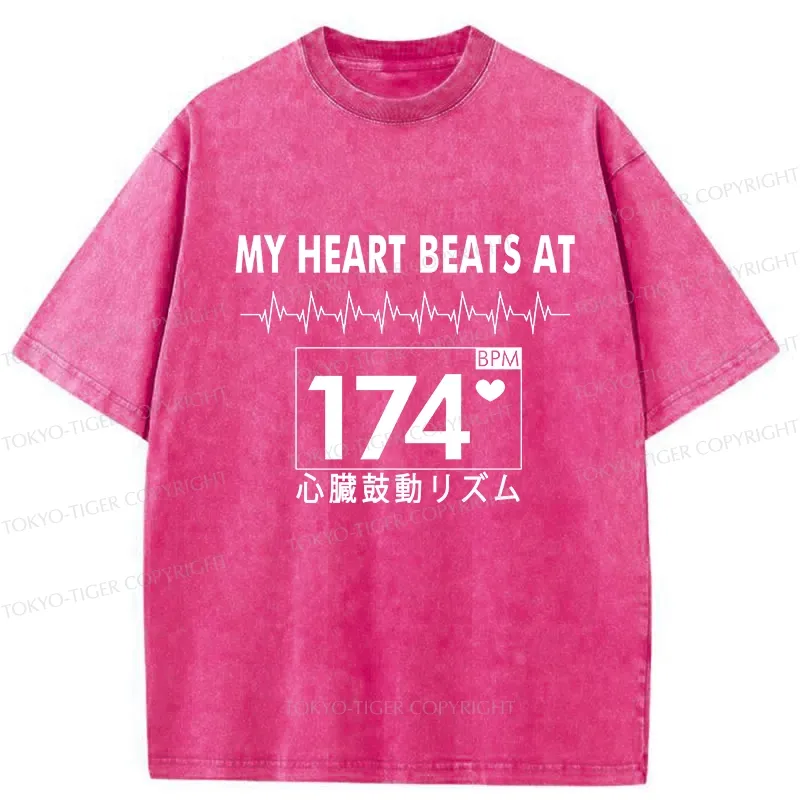 Tokyo-Tiger Heartbeat Rhythm Washed T-Shirt