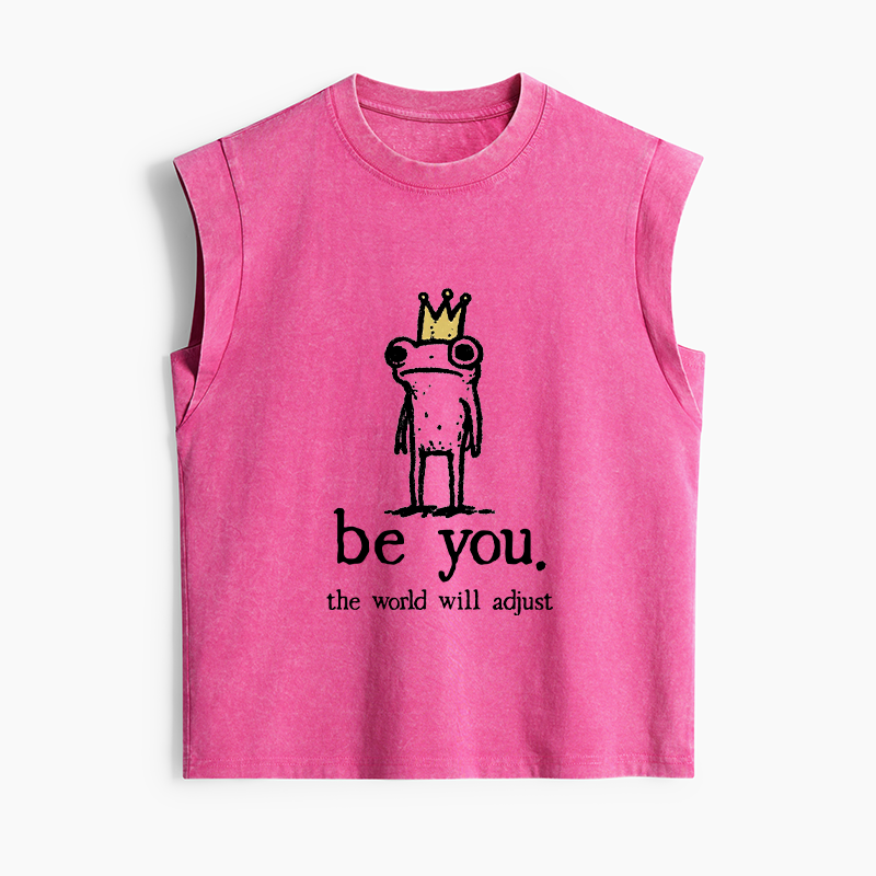 Tokyo-Tiger Crown Frog Stays True To Self Women's Washed Tank Tops