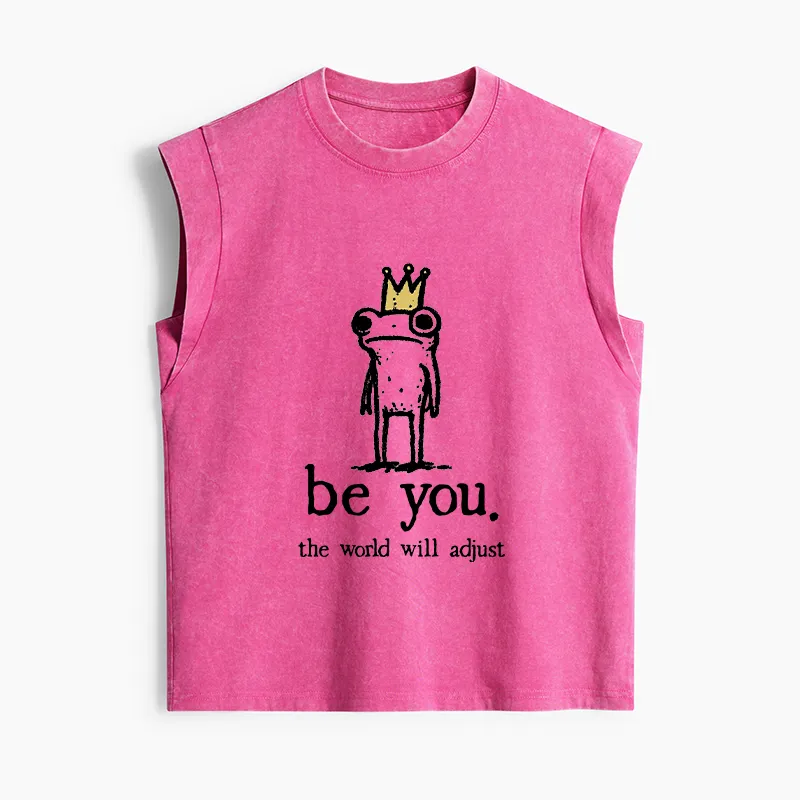 Tokyo-Tiger Crown Frog Stays True To Self Women's Washed Tank Tops