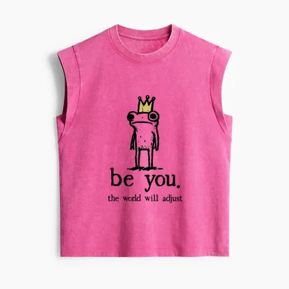 Tokyo-Tiger Crown Frog Stays True To Self Women's Washed Tank Tops
