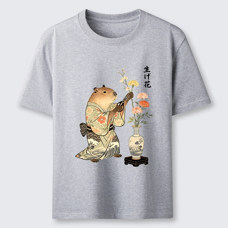 Tokyo-Tiger Chill Capybara Arranging Flower Art Classic T-Shirt