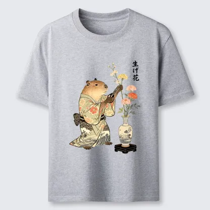 Tokyo-Tiger Chill Capybara Arranging Flower Art Classic T-Shirt