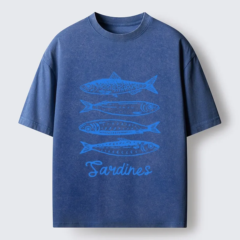 Tokyo-Tiger Funny Meme Simple Fish Art Vibe Washed T-Shirt
