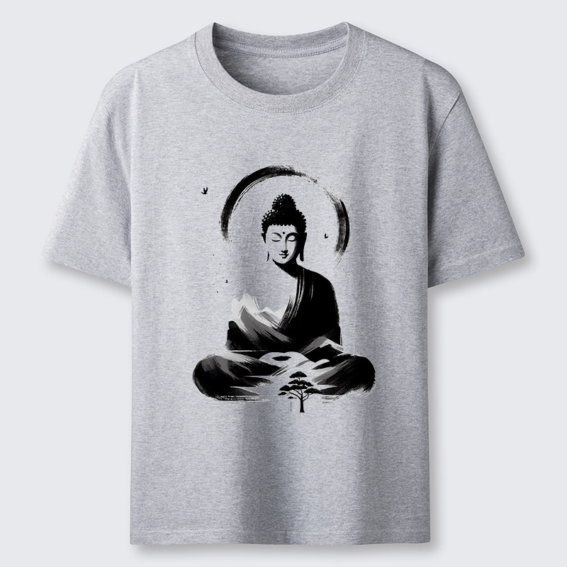Tokyo-Tiger Serene Mountain Buddha Zen Art Classic T-Shirt