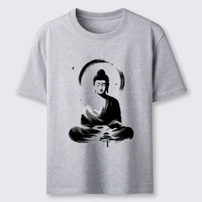 Tokyo-Tiger Serene Mountain Buddha Zen Art Classic T-Shirt