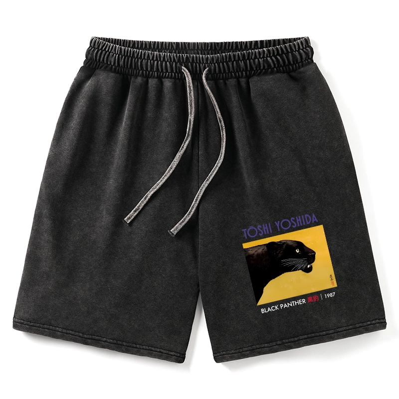 Tokyo-Tiger Black Panther Washed Shorts