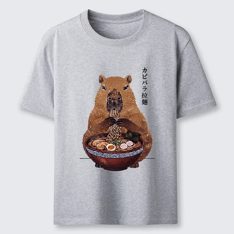 Tokyo-Tiger Japanese Retro Capybara Eating Ramen Classic T-Shirt