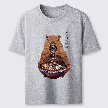 Tokyo-Tiger Japanese Retro Capybara Eating Ramen Classic T-Shirt