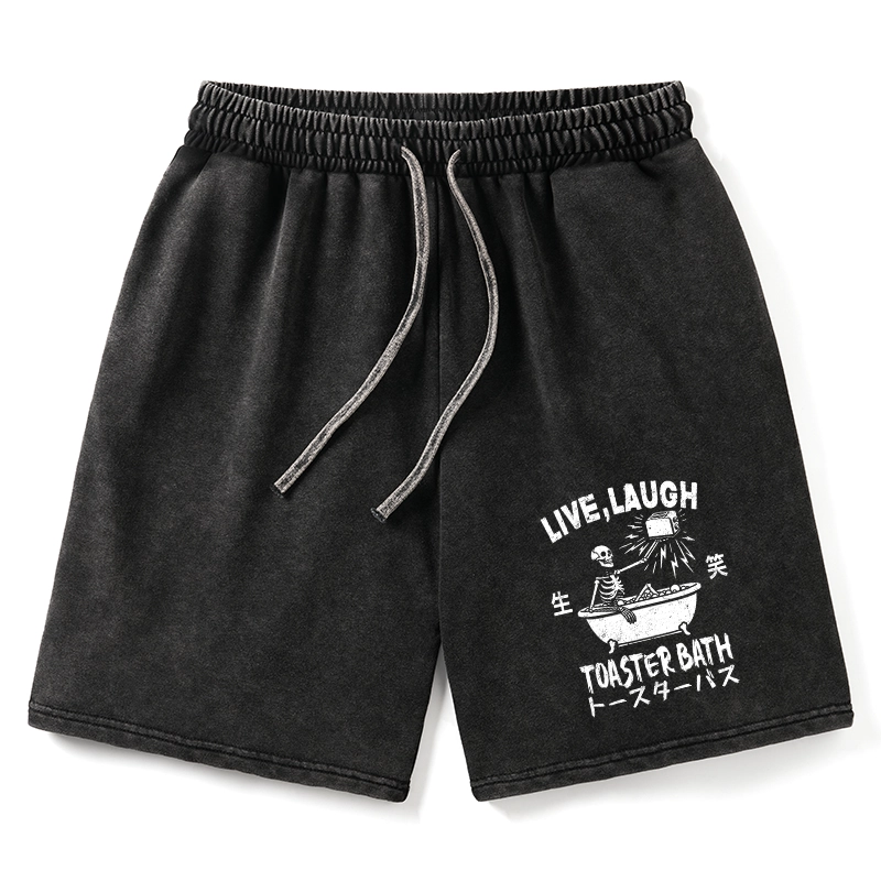 Tokyo-Tiger Funny Electric Shock Skeleton Washed Shorts