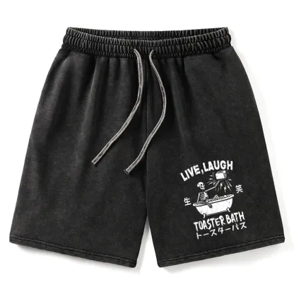Tokyo-Tiger Funny Electric Shock Skeleton Washed Shorts