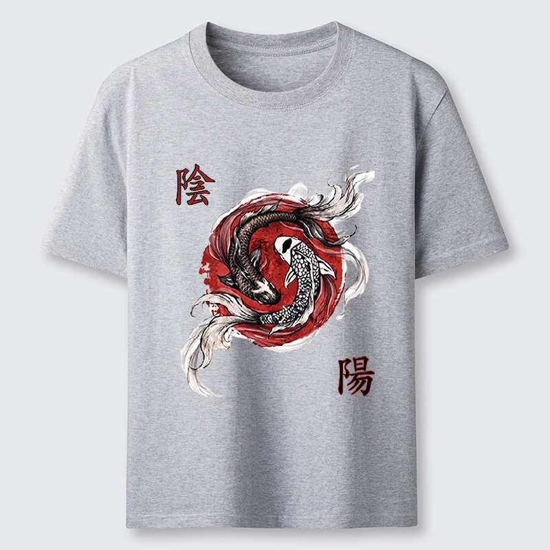 Tokyo-Tiger Red Ink Twin Koi Fish Harmony Classic T-Shirt