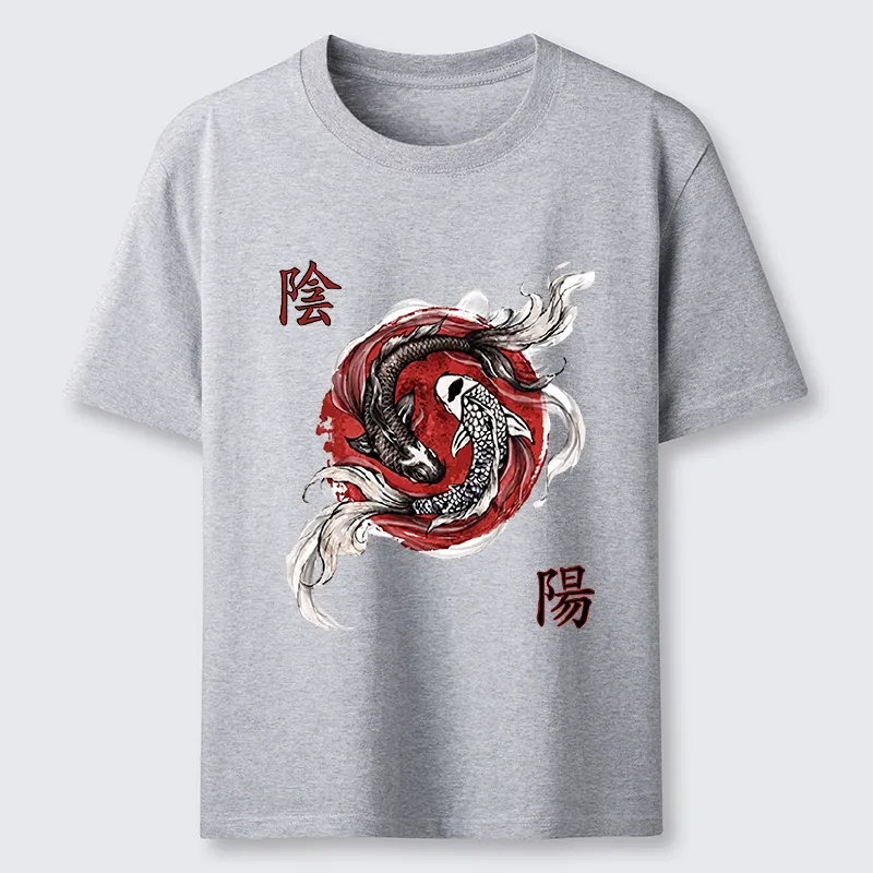Tokyo-Tiger Red Ink Twin Koi Fish Harmony Classic T-Shirt