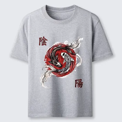 Tokyo-Tiger Red Ink Twin Koi Fish Harmony Classic T-Shirt